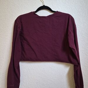 Forever 21 Maroon Long Sleeve Crop Top